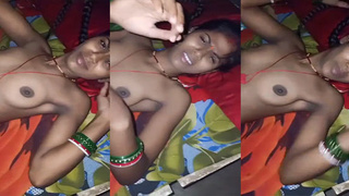 Bihari woman from a village shows off on camera