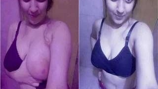 Watch a stunning Indian girl flaunt her big breasts in an exclusive video