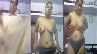 Watch a stunning south Indian girl strip down for money in this video
