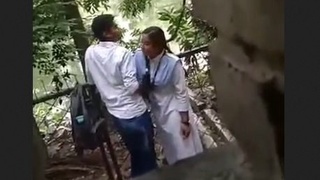 College student gets caught having sex in the outdoors