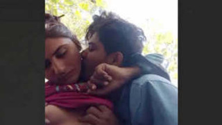 Horny Indian couple in outdoor threesome with another guy