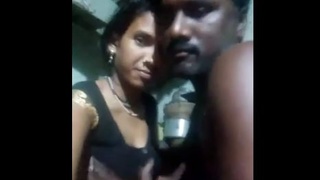 Desi bhabi gives a sloppy blowjob to her husband in the village