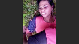 Naughty village girl gets caught and fucked in the wild