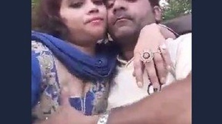 Bhabhi's outdoor boob play with a boos