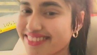 Desi girl in a car gets wild and naughty