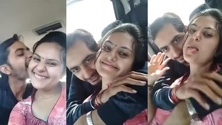 Indian babe enjoys romantic moments with ex boyfriend in car