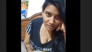 Indian bhabhi with big tits and pussy gets VC with her boyfriend in Hindi audio