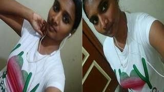 Tamil girl flaunts her cute body and reveals her boobs in a video call