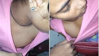 Indian girl's boobs fondled by partner