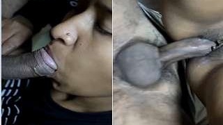 Desi girl gives a blowjob and gets rid of her lover's dick in this sexy video