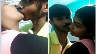 Desi couple shares a passionate kiss in a steamy video