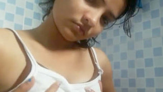 Cute Indian girl gets naughty in a video clip