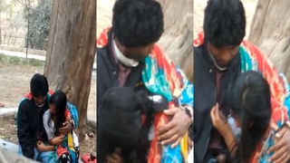 Aroused couple gives oral pleasure in the great outdoors