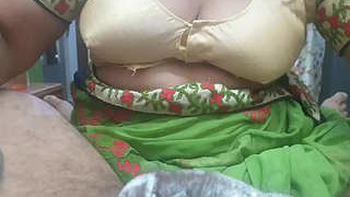 Aunty Desi's big boobs get some attention in this village video
