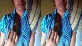 Exclusive video of cute Indian girl pressing her breasts and pussy