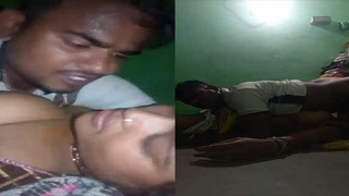 Big boobs and blowjob in Indian village incest video