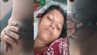 A lonely Indian woman masturbating with video call to her partner