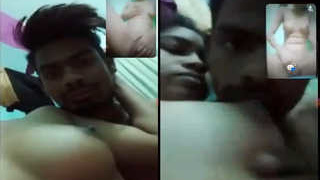 Amateur Indian couple shares romance on video call