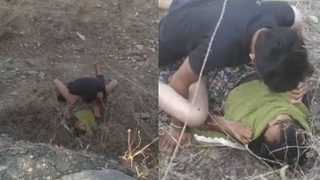 Indian babe gets wild in the outdoors with a young stud