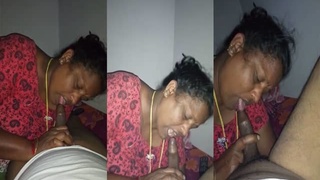 Mature aunty from India gives a first-person POV blowjob
