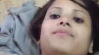 Gorgeous babe gives a blowjob and gets fucked in her own bed by her lover