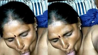 Elderly aunt gives a sensual blowjob