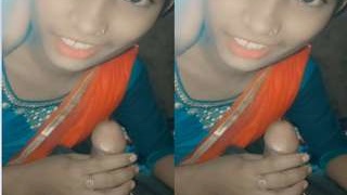 Watch a cute Indian girl from the village give a blowjob