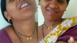 Big-breasted Desi babe in action