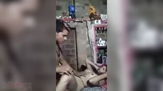 Desi couple enjoys passionate sex in MMC video by the fireplace