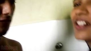 Desi girlfriend gives an amazing blowjob in the shower