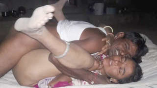 Desi woman enjoys anal sex with her father in low light