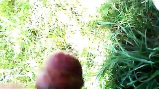 Mature auntie gives a blowjob in the great outdoors