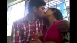 Indian couple shares a passionate kiss in front of camera