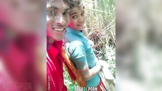 Indian couple shares passionate kisses in the open air