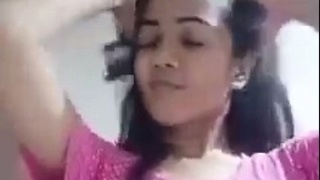 A cute Indian girl in the bathroom, showing off her body