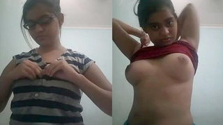 Desi babe captures her own nude body in part 2