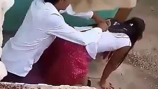 Desi girl in chudis outdoor doggy style fuck