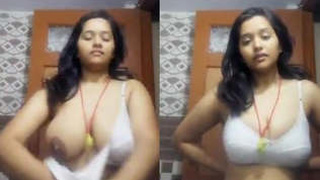 Indian girl flaunts her breasts and pussy in a merged video