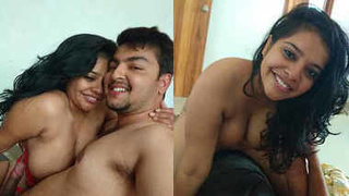 Desi babe gives a blowjob to her boyfriend in this video