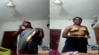 Tamil housewife's nude and blouse saree sex video