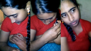 Cute Indian girl bares her breasts and pussy in front of camera