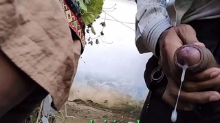 Desi aunty gets naughty in the jungle
