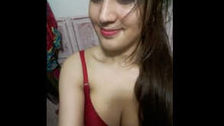 Pakistani college girl with big breasts in steamy solo video