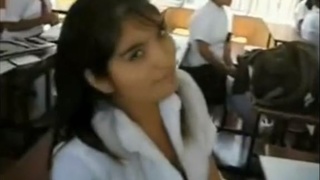 College student gets doggy style sex in classroom with her boyfriend