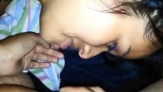 College girl is hesitant at first but turns out to be a skilled oral sex partner