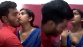 Indian babe gives boob job at a cybercafe