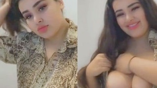 Cute Desi model flaunts her big boobs in a steamy video