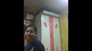 Desi aunt gives a BJ to uncle in a naughty video