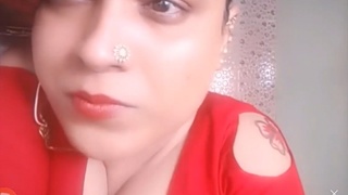 Desi aunty video chats with lover in HD quality