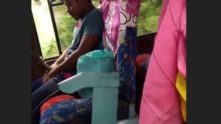 Tarki guy masturbates on the bus, gets recorded by girls